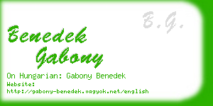 benedek gabony business card